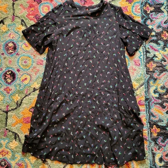 & Other Stories Dresses & Skirts - Atelier & Other Stories Bird Print Split Sleeve Midi Dress 8